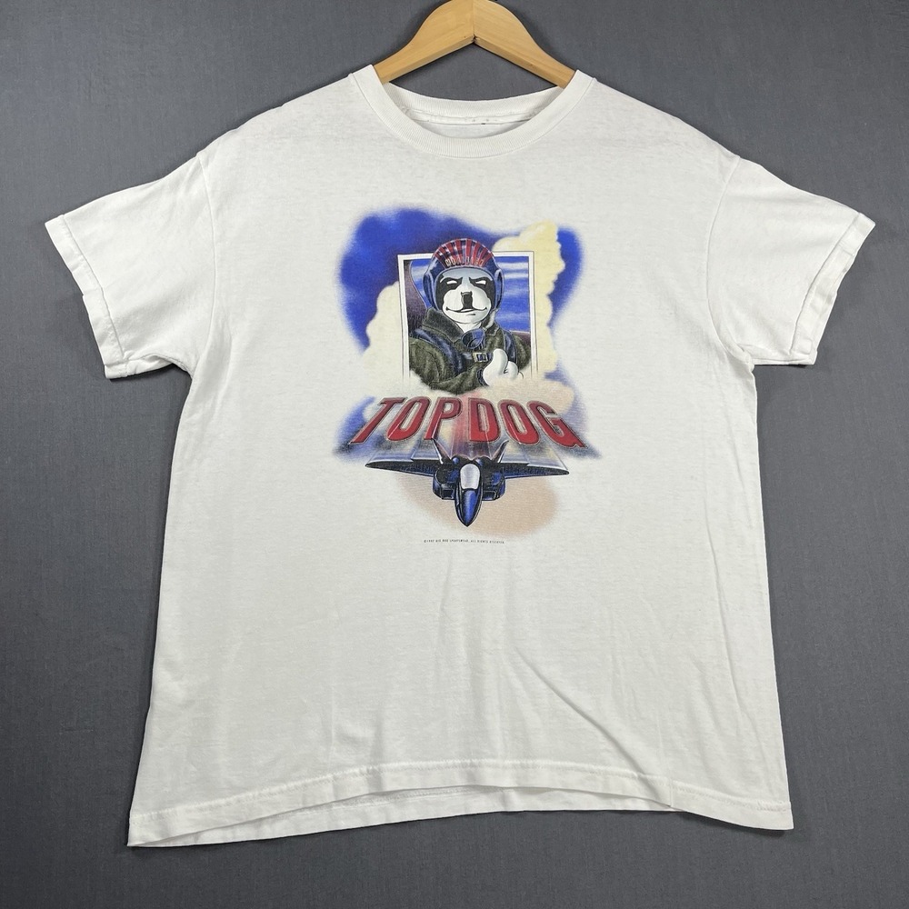 Vintage Big Dogs T-Shirt Men's M Top Dog Maverick Top Gun Parody Cotton 90s